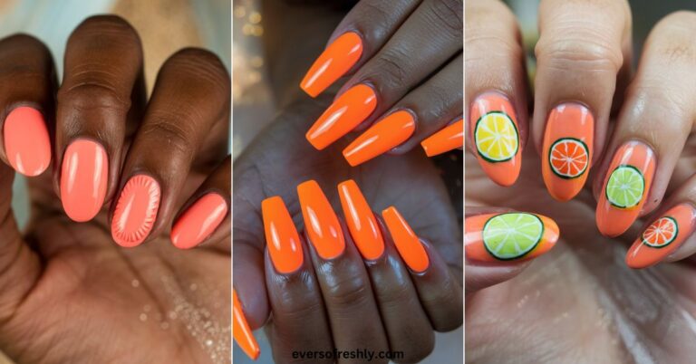 Orange Nails - Eversofreshly