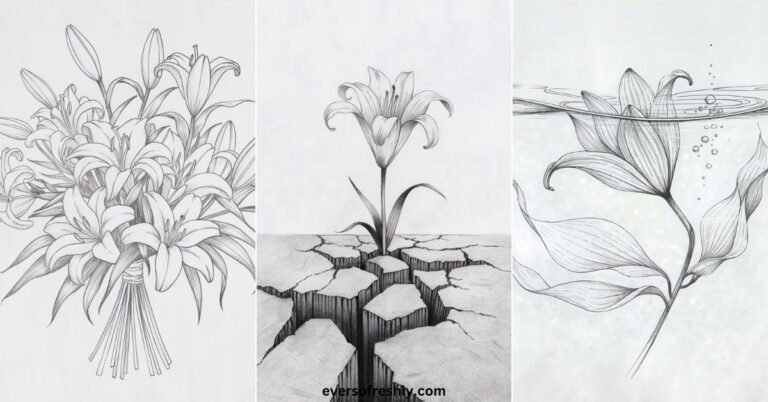 Lily Drawing Ideas - Eversofreshly