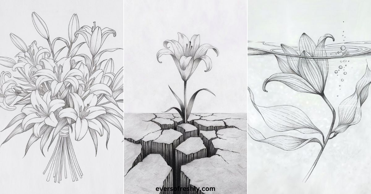 Lily Drawing Ideas - Eversofreshly
