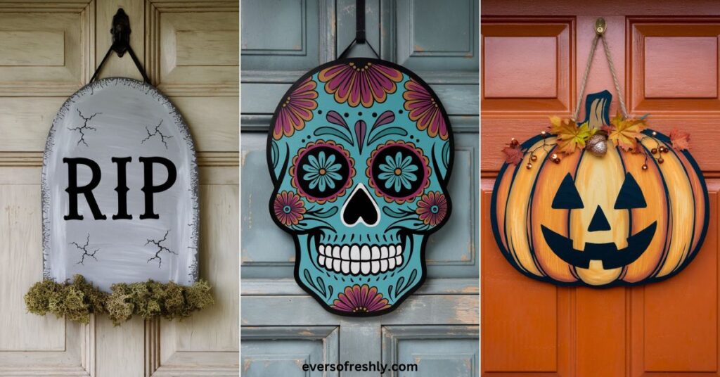 Halloween Door Hanger Ideas - Eversofreshly
